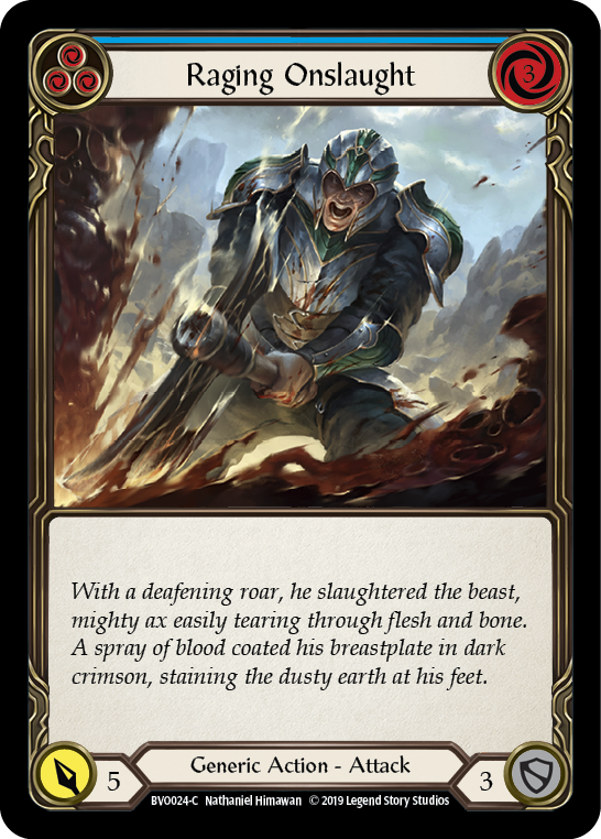 Raging Onslaught (Blue) [BVO024-C] (Bravo Hero Deck) 1st Edition Normal