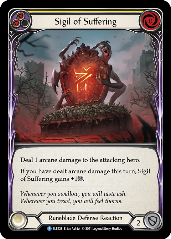 Sigil of Suffering (Yellow) [ELE228] (Tales of Aria) 1st Edition Rainbow Foil