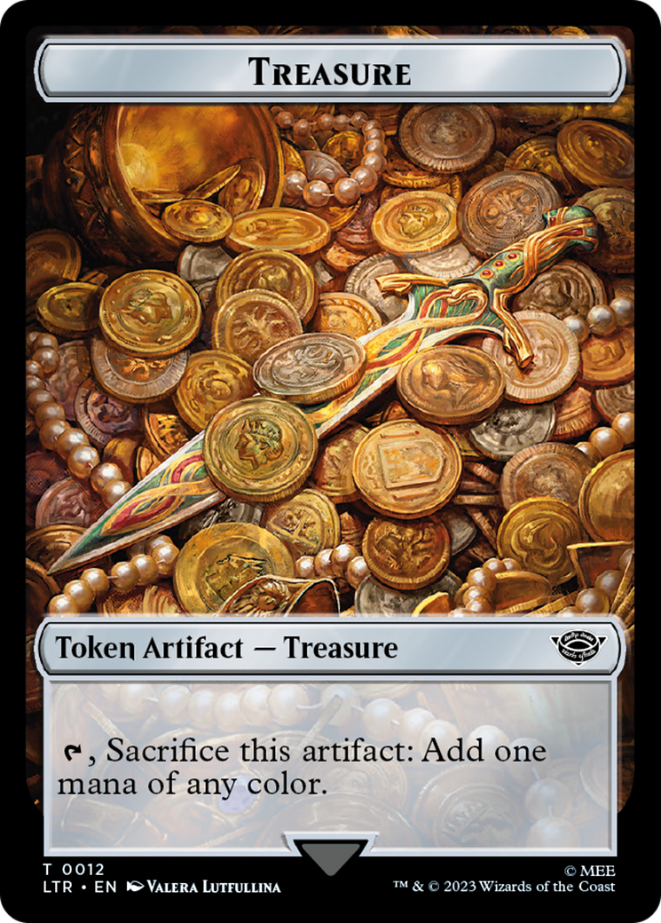 Elf Warrior // Treasure Double-Sided Token [The Lord of the Rings: Tales of Middle-earth Commander Tokens]
