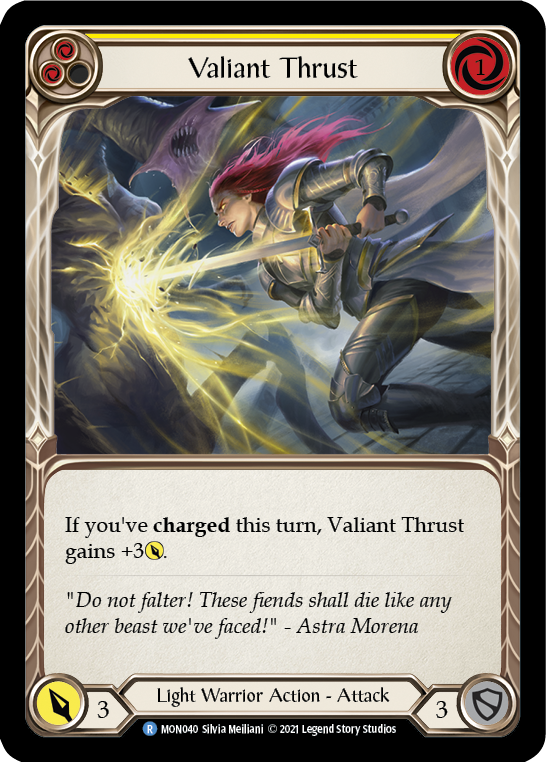 Valiant Thrust (Yellow) [MON040] (Monarch) 1st Edition Normal