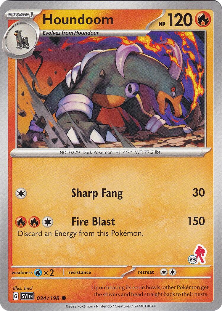 Houndoom (034/198) (Scarlet & Violet Stamp #23) [Battle Academy 2024]