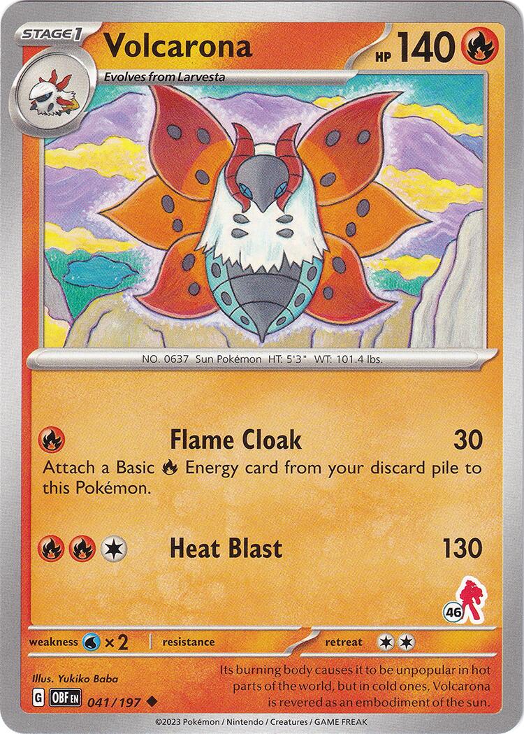 Volcarona (041/197) (Scarlet & Violet Stamp #46) [Battle Academy 2024]