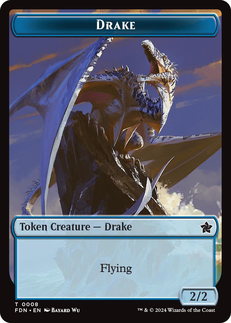 Drake // Goblin Double-Sided Token [Foundations Tokens]