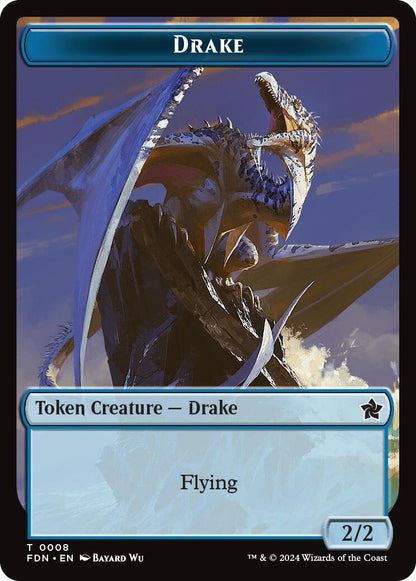 Drake // Goblin Double-Sided Token [Foundations Tokens]