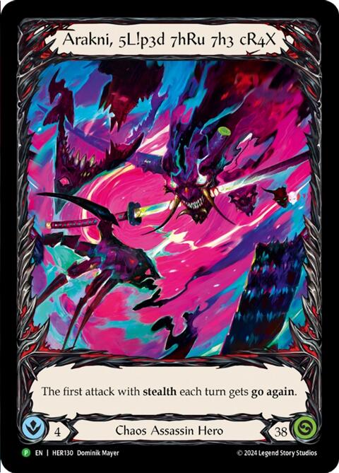 Arakni, Slipped Through the Cracks (Extended Art) [HER130] (Promo) Cold Foil