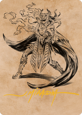 Livaan, Cultist of Tiamat Art Card (Gold-Stamped Signature) [Commander Legends: Battle for Baldur’s Gate Art Series]