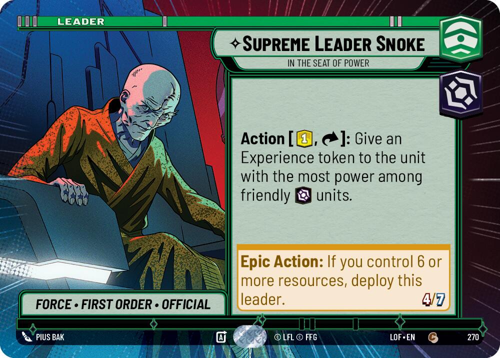 Supreme Leader Snoke - In the Seat of Power (270) (Hyperspace) (270) [Legends of the Force]