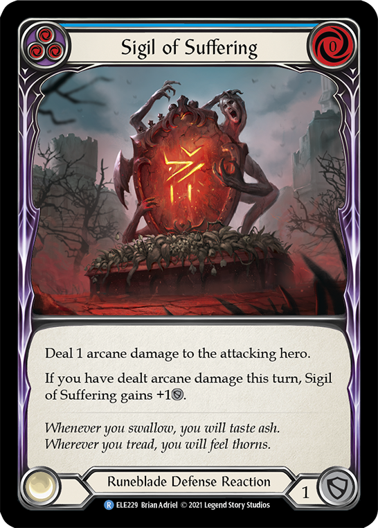 Sigil of Suffering (Blue) [ELE229] (Tales of Aria) 1st Edition Rainbow Foil