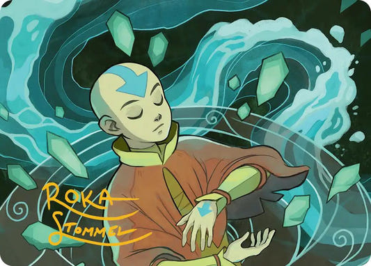 Aang, at the Crossroads Art Card (Gold-Stamped Signature) [Avatar: The Last Airbender Art Series]