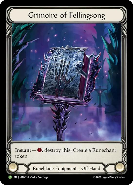 Grimoire of Fellingsong [GEM110] (GEM Pack 4)  Cold Foil