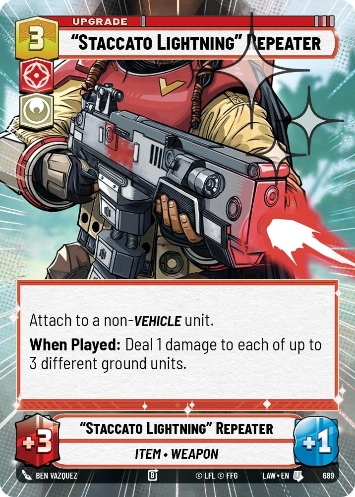 "Staccato Lightning" Repeater (689) (Hyperspace Foil) (689) [A Lawless Time]