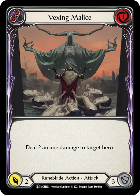 Vexing Malice (Yellow) [U-MON233-RF] (Monarch Unlimited) Unlimited Rainbow Foil