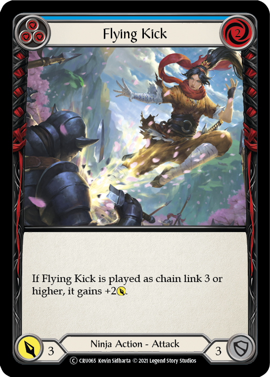 Flying Kick (Blue) [U-CRU065] (Crucible of War Unlimited) Unlimited Rainbow Foil