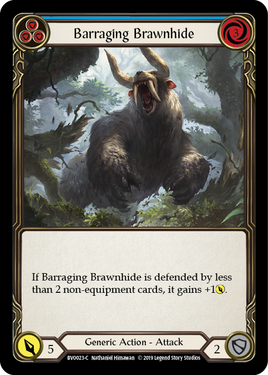 Barraging Brawnhide (Blue) [BVO023-C] (Bravo Hero Deck) 1st Edition Normal