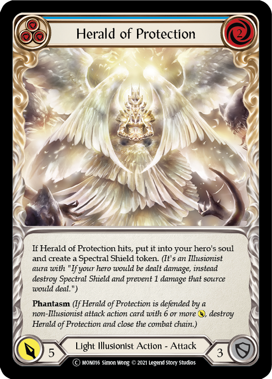 Herald of Protection (Blue) [U-MON016-RF] (Monarch Unlimited) Unlimited Rainbow Foil