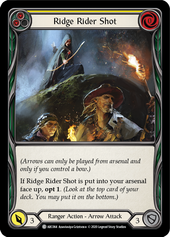 Ridge Rider Shot (Yellow) [U-ARC064] (Arcane Rising Unlimited) Unlimited Rainbow Foil