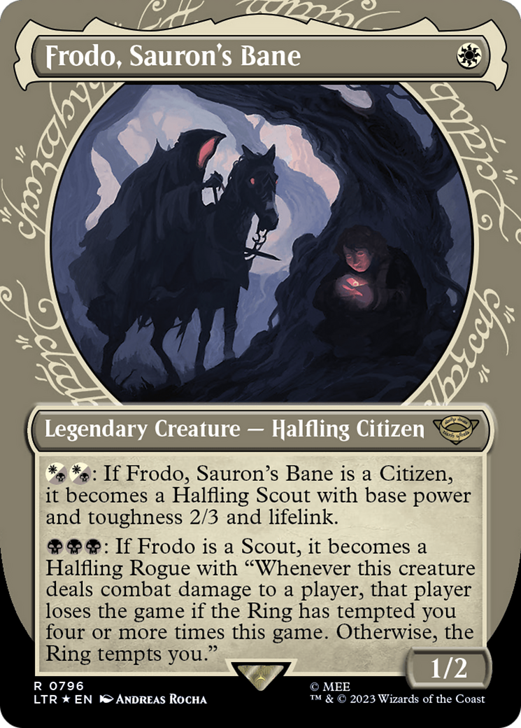Frodo, Sauron’s Bane (Showcase) (Surge Foil) [The Lord of the Rings: Tales of Middle-earth]