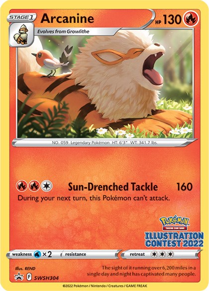 Arcanine (SWSH304) (2022 Illustration Contest) [Sword & Shield: Black Star Promos]