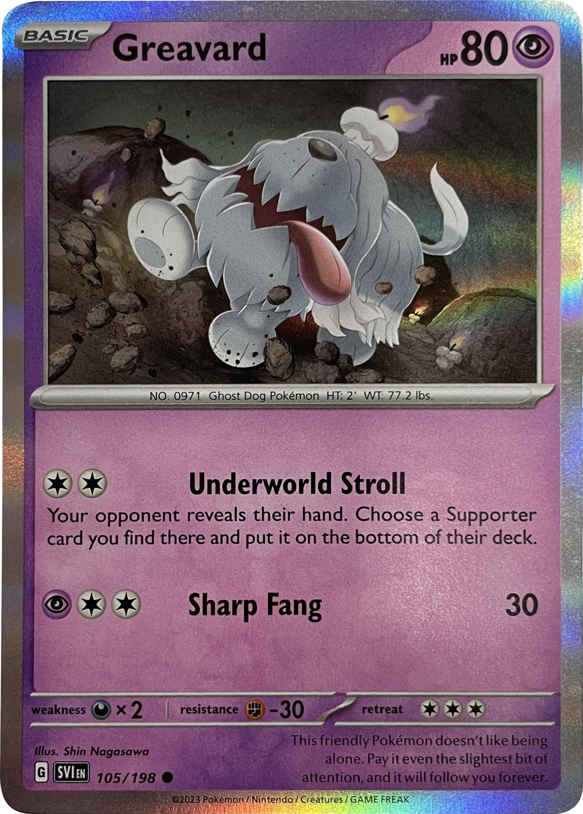 Greavard (105/198) (Holo Rare) [Scarlet & Violet: Base Set]