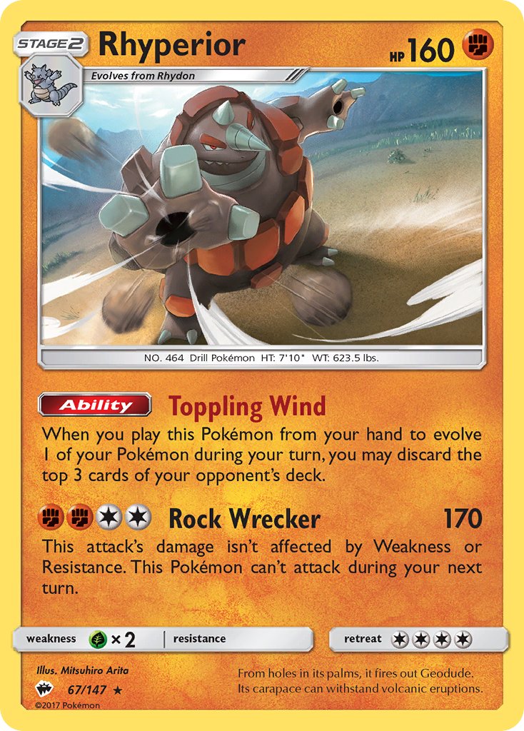 Rhyperior (67/147) (Theme Deck Exclusive) [Sun & Moon: Burning Shadows]