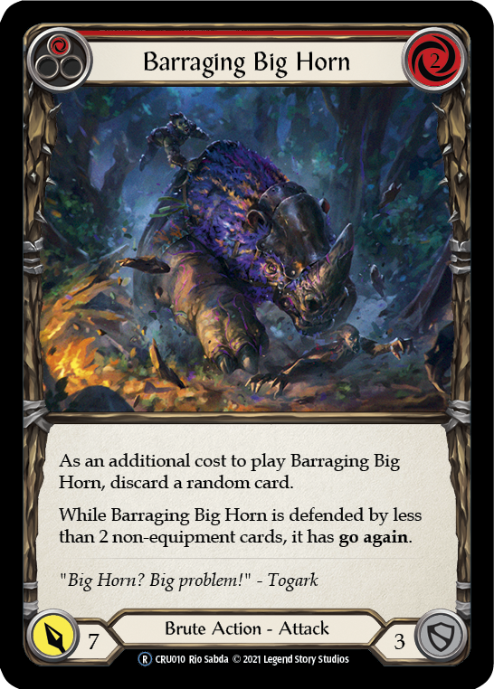 Barraging Big Horn (Red) [U-CRU010] (Crucible of War Unlimited) Unlimited Rainbow Foil