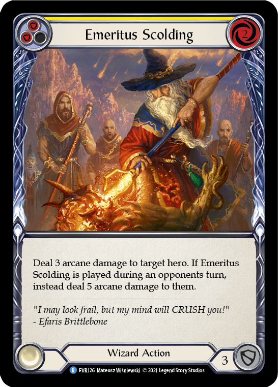 Emeritus Scolding (Yellow) [EVR126] (Everfest) 1st Edition Normal