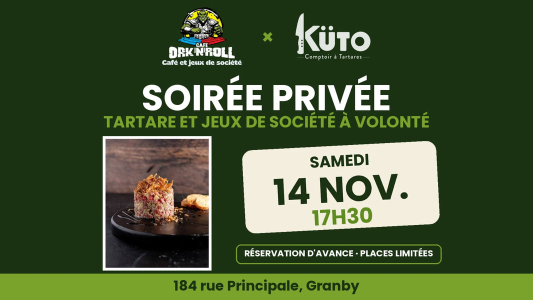 Private evening with tartare and unlimited board games, Café Ork'n'Roll and Küto, Saturday, November 14, 5:30 p.m.
