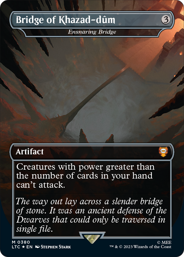 Bridge of Khazad-dûm - Ensnaring Bridge (Borderless) (Surge Foil Realms and Relics) [The Lord of the Rings: Tales of Middle-Earth Commander]
