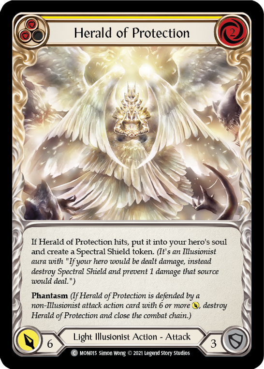 Herald of Protection (Yellow) [MON015] (Monarch) 1st Edition Normal